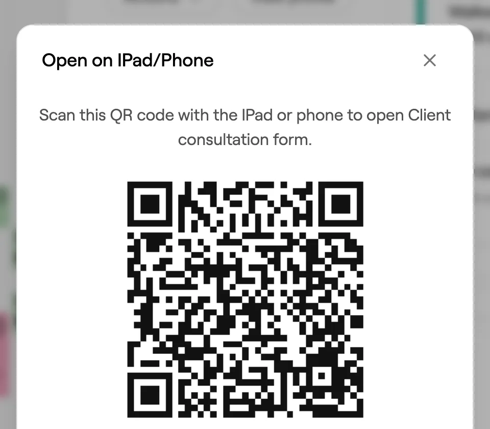 QR code to open the form on an iPad or phone