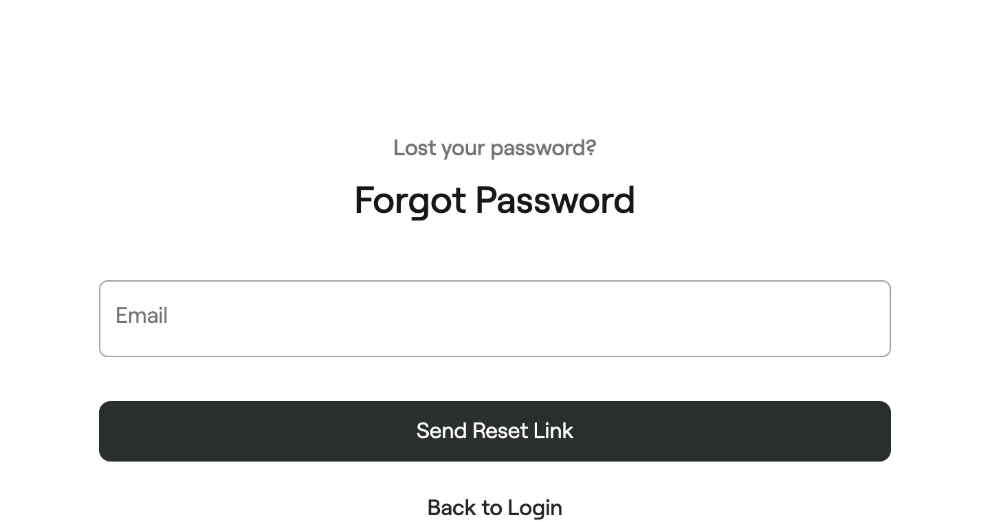 Forgot Password with Send Reset Link