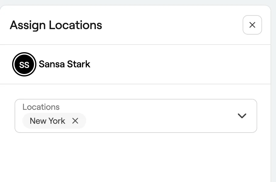Assign Locations with a location selected